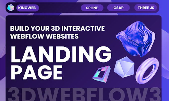 Gig Preview - Build 3d animated website, webflow animation,3d webflow website, webflow gsap