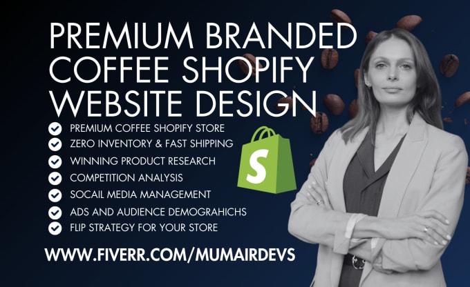 Gig Preview - Create private label branded coffee shopify store or website design