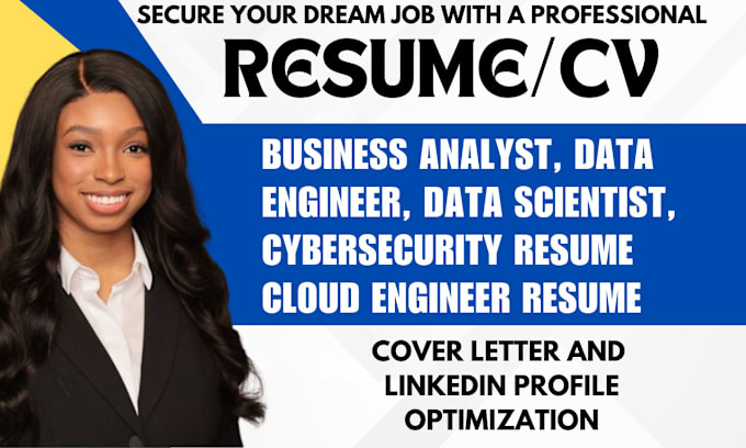 Gig Preview - Write data analyst ats resume writing, business analyst data science scientist