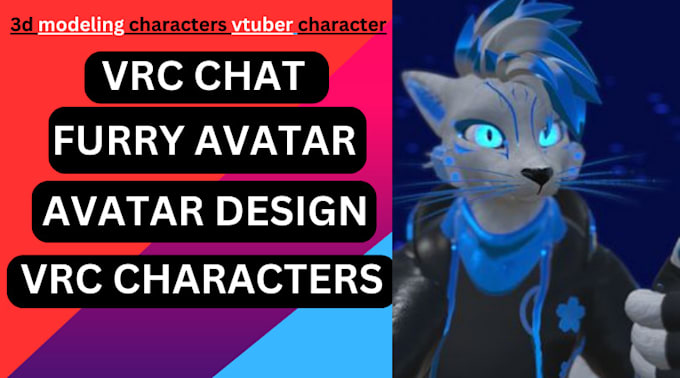 Gig Preview - Create  vrchat avatar furry avatar 3d model vrc character