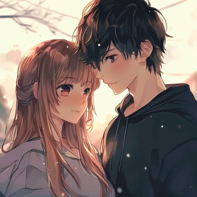 Gig Preview - Draw anime cute couple character art