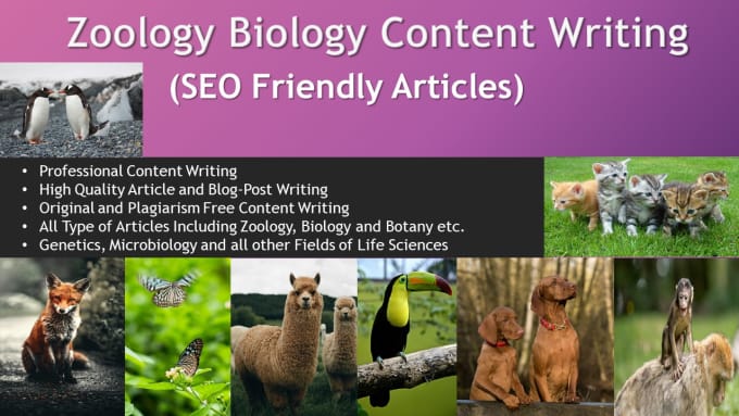 Gig Preview - Write professional articles about zoology and life sciences