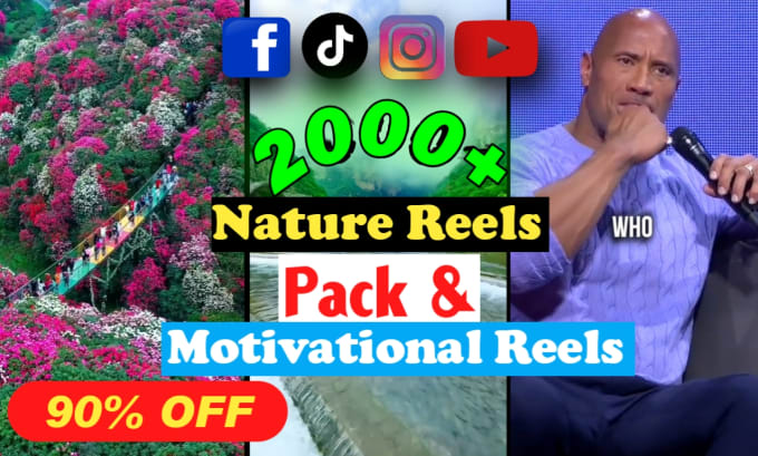 Gig Preview - Provide 2000 viral motivational and nature reels copyright free bundle