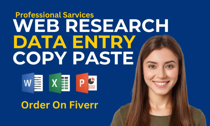 Gig Preview - Do data entry, web research, copypaste and internet research