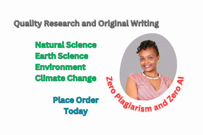 Gig Preview - Do natural science assigned, environmental science, sustainability case study