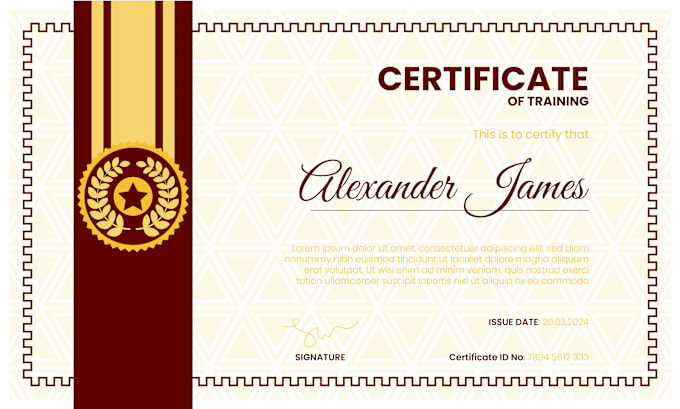 Gig Preview - Design custom diploma, professional award, certificate, template