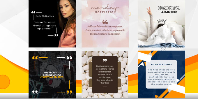 Gig Preview - Design custom images with motivational quotes for your social media