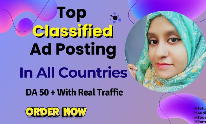 Gig Preview - Do top classified ad posts in all countries manually