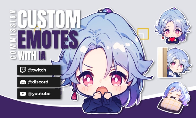 Gig Preview - Create custom emotes for twitch, discord and youtube with ai