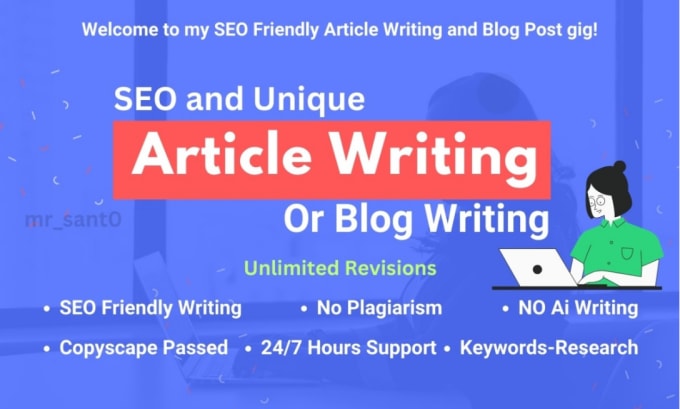 Gig Preview - Write bulk SEO articles and blog posts, wordpress blogs