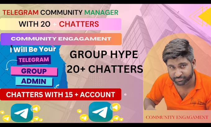 Bestseller - be your telegram community manager with 20 chatters