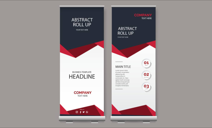 Gig Preview - Design professional roll up banner pull up banner, x stand banner