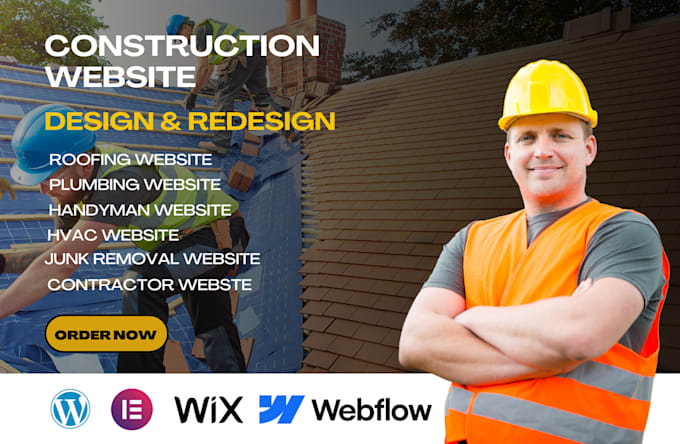 Bestseller - wix construction website, roofing, hvac, plumbing, remodeling, handyman website