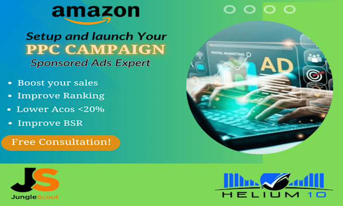 Gig Preview - Amazon ppc ads expert amazon ppc campaigns setup amazon ppc management expert