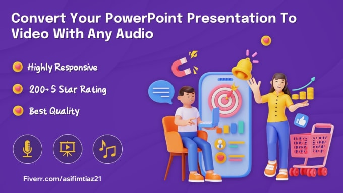 Gig Preview - Convert your powerpoint presentation to video with any audio