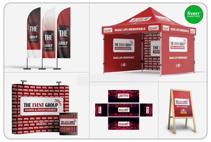 Gig Preview - Do step and repeat, canopy tent, feather flag, table cover, or signage design