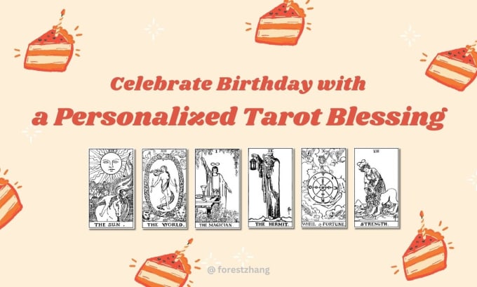 Bestseller - write a birthday blessing for you using tarot year card