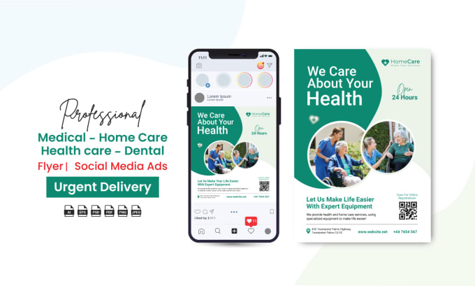 Gig Preview - Design medical, health care, home care, and dental flyer or one pager