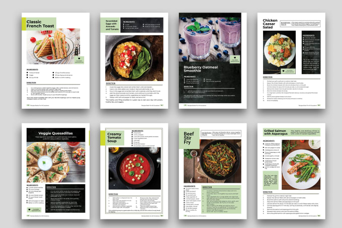 Gig Preview - Create a nutrition recipe, e book for you