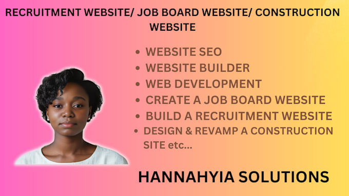 Gig Preview - Build recruitment website job board website construction website