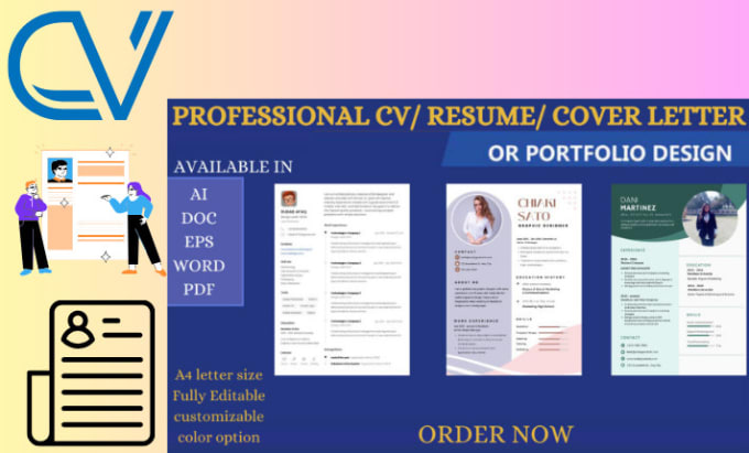 Gig Preview - Write, edit your executive CV, resume, cv maker ,cv builder, cover letter