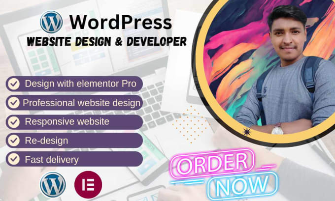 Gig Preview - Build a professional responsive wordpress elementor website for your business