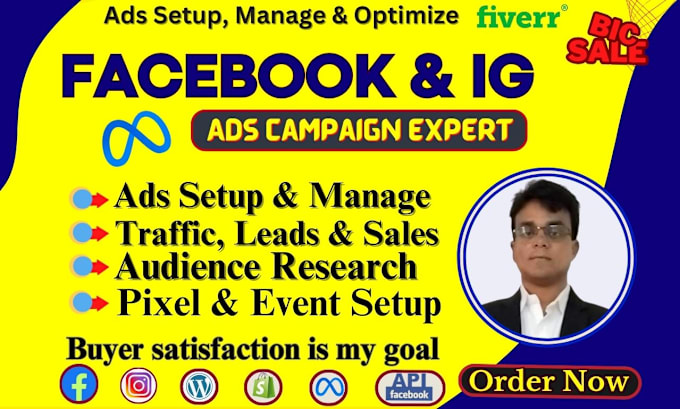 Gig Preview - Do facebook and instagram ads campaign, fb marketing, fb advertising