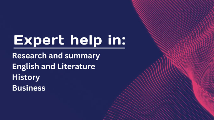 Gig Preview - Write research and summary in english and literature