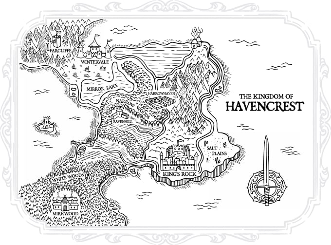 Gig Preview - Hand draw a fantasy map for your book