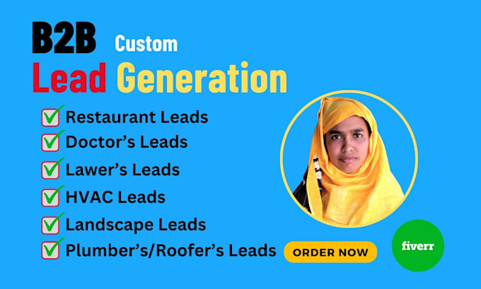 Gig Preview - Do b2b restaurant, doctor, lawyer, hvac, construction industry lead generation