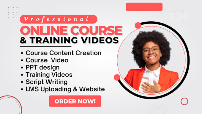 Gig Preview - Do online course content creation training manual elearning course video script