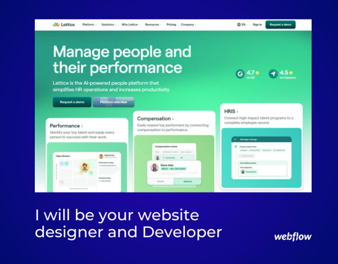 Gig Preview - Design and develop your website in webflow