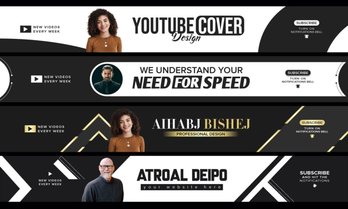 Gig Preview - Design amazing professional youtube banners