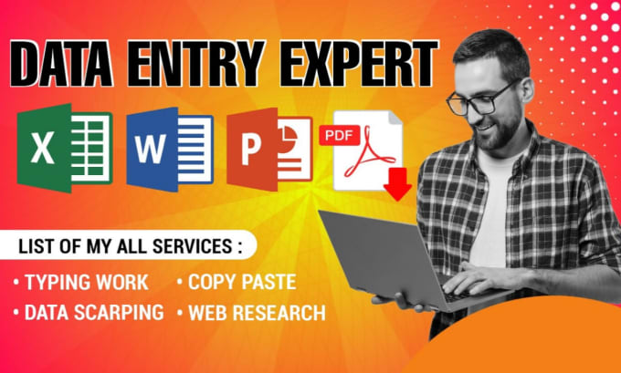 Gig Preview - Do data entry copy paste and web research for your business