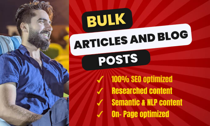 Gig Preview - Write monthly bulk articles and blog posts with images