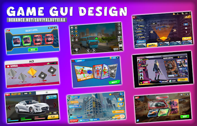 Gig Preview - Design modern game gui, ui, 2d game for your mobile or PC