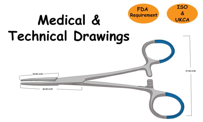 Gig Preview - Draw technical drawings for surgical instruments, medical devices