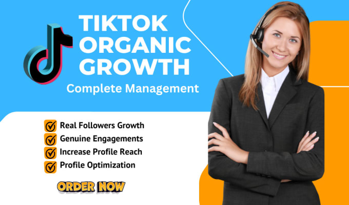 Gig Preview - Manage tiktok marketing manually to grow organic reach, and promote followers