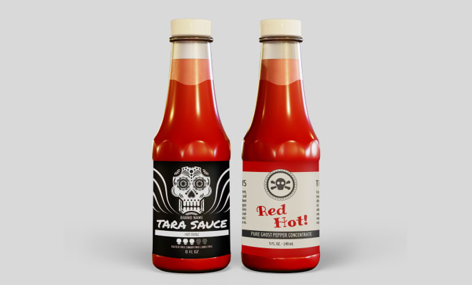 Gig Preview - Do label  logo for seasoning, sauce, pepper, chili, herbs, salsa, ketchup, dips