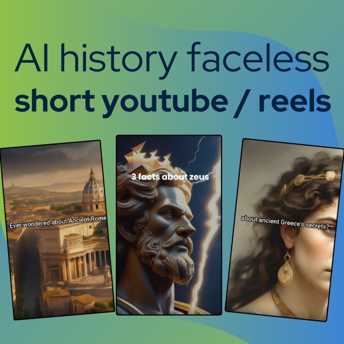 Gig Preview - Viral faceless ai history youtube short videos, tikotok or instagram