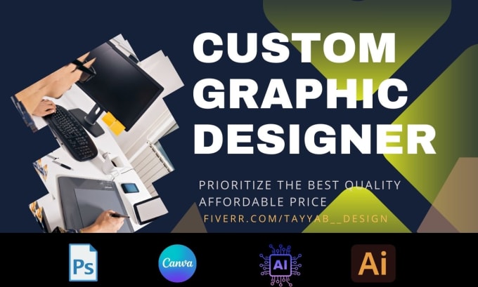 Gig Preview - Be your custom graphic designer,logo designer