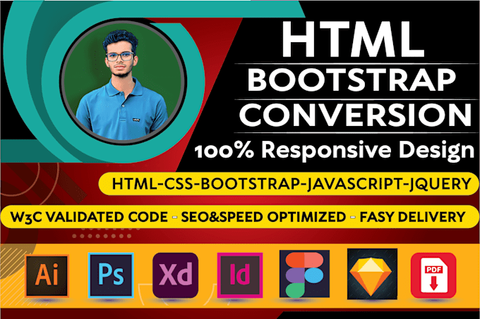 Bestseller - convert figma to html, xd to html, psd to html bootstrap responsive