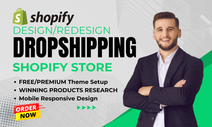 Gig Preview - Design shopify dropshipping store, redesign shopify store, shopify website