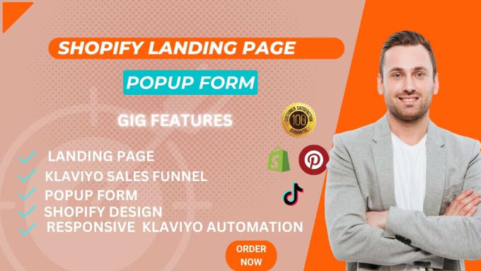 Gig Preview - Do landing page klaviyo pop up form