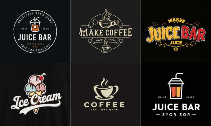 Gig Preview - Design professional ice cream drink juice bar and coffee logo