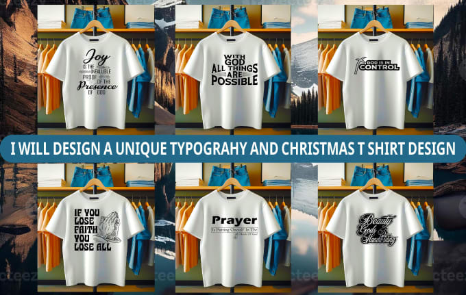 Gig Preview - Design a unique typography and christmas t shirt design