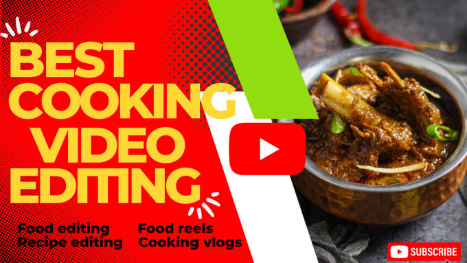 Gig Preview - Edit food video, recipe editing, cooking video and thumbnail