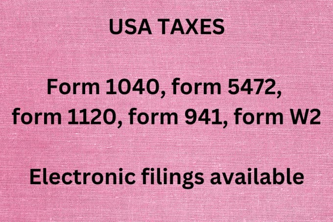 Gig Preview - Handle irs forms, tax, 5472, 1120, 941, 1099, 1065, form w