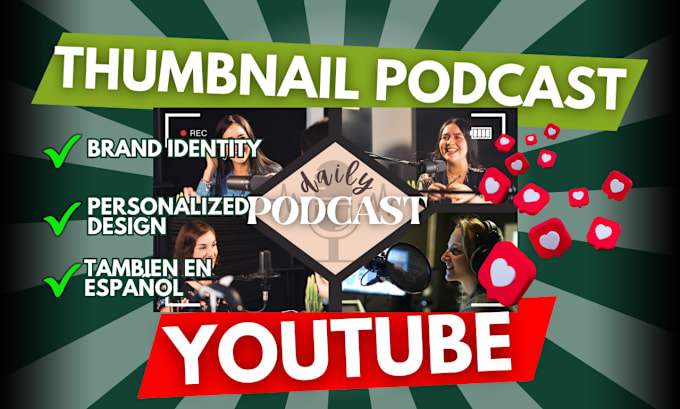 Gig Preview - Design a cool podcast thumbnail for youtube