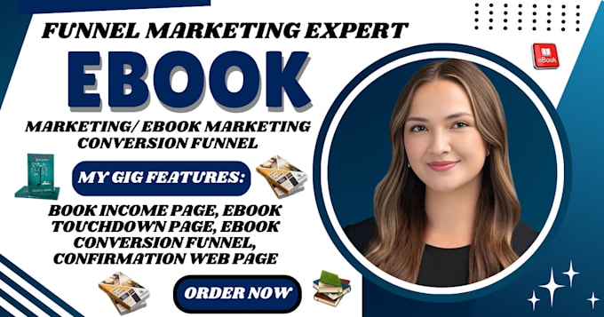 Gig Preview - Ebook marketing sales funnel, ebook landing page, and promotion